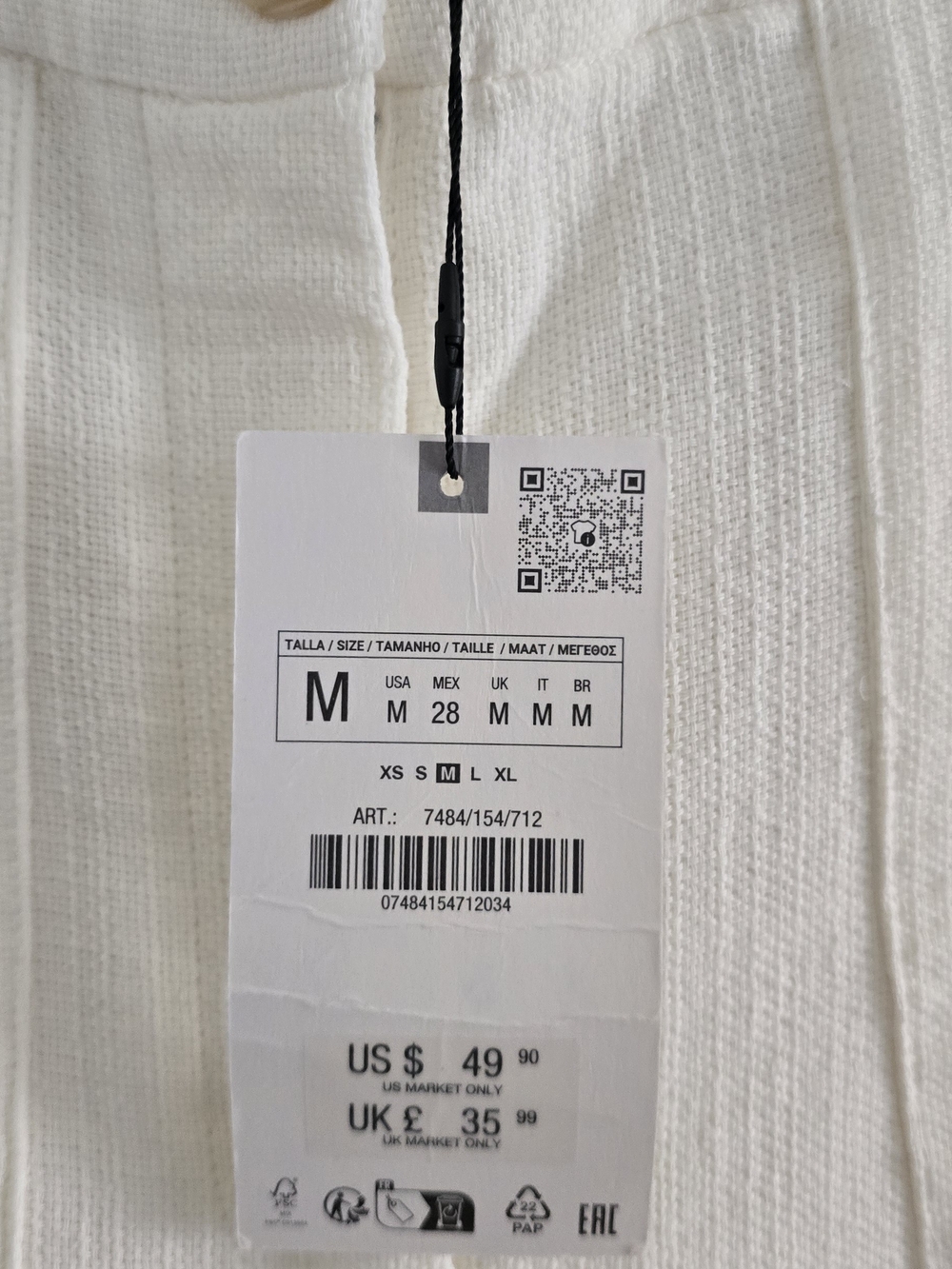 Zara White Cropped Ankle Pants - Picture 3 of 4